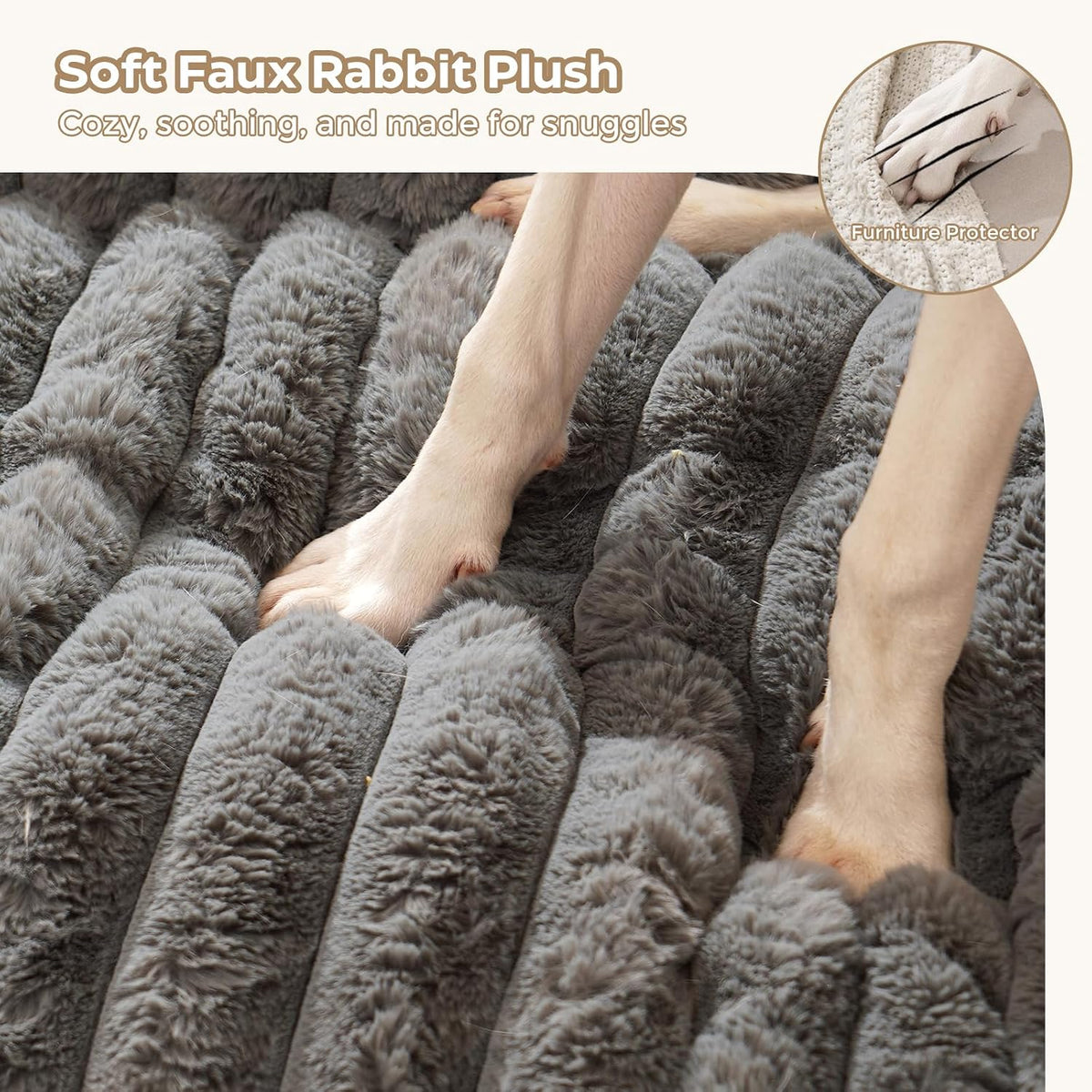 Avont Breathable Dog Couch Mat, Non-Slip Sofa Protector with Soft Plush