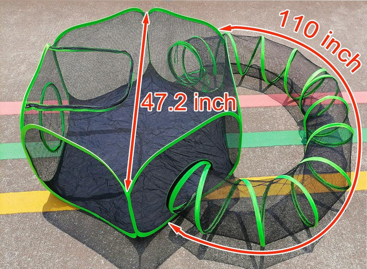 Small Animal Playpen Guinea Pig Hedgehog Cage Rabbit Cage with Fun Surround Tunnel Breathable & Transparent Pop Open Exercise Yard Fence with Top Cover Anti Escape