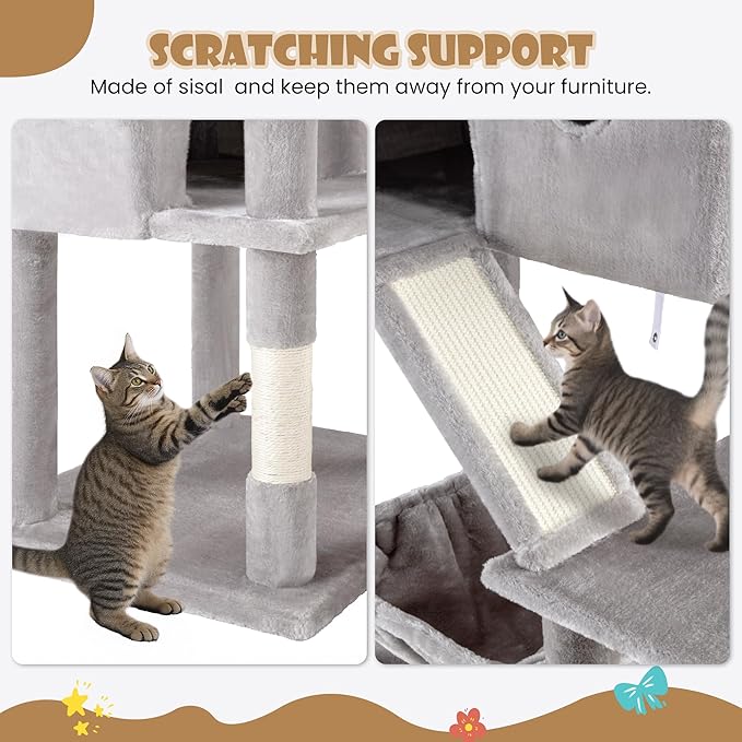 SHA CERLIN 81in Multi-Level Tall Cat Tree Tower - Image 7