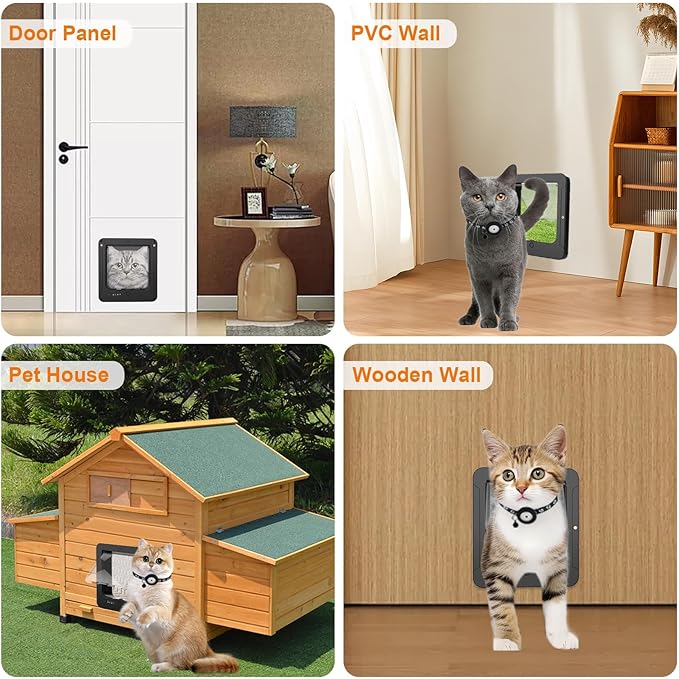 Smart Cat Door with 3 Collar Sensor, RFID Cat Door Collar Activated with Remote - Image 6