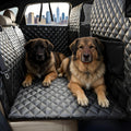 Garvee Back Seat Extender for Dogs, Hard Bottom Dog Seat Cover, Holds Up to 400 LB, Waterproof Backseat Cover Pet Hammock for Car, SUV, Truck, Easy to Use & Clean, Black