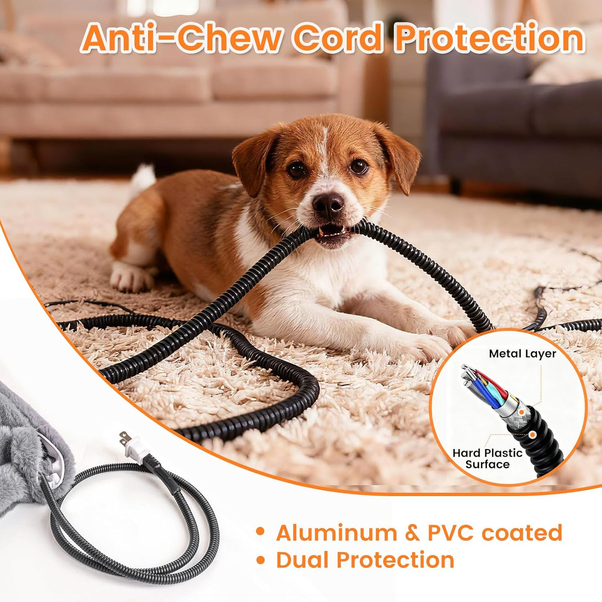 Cat Heating Pad with Timer, 9 Temperature Adjustable,Waterproof Electric Pet Heating Pad with Velvet Cover,Auto Power-Off, Anti-bite Dog Heat Pad for Dogs Cats -17.7''x15.7''