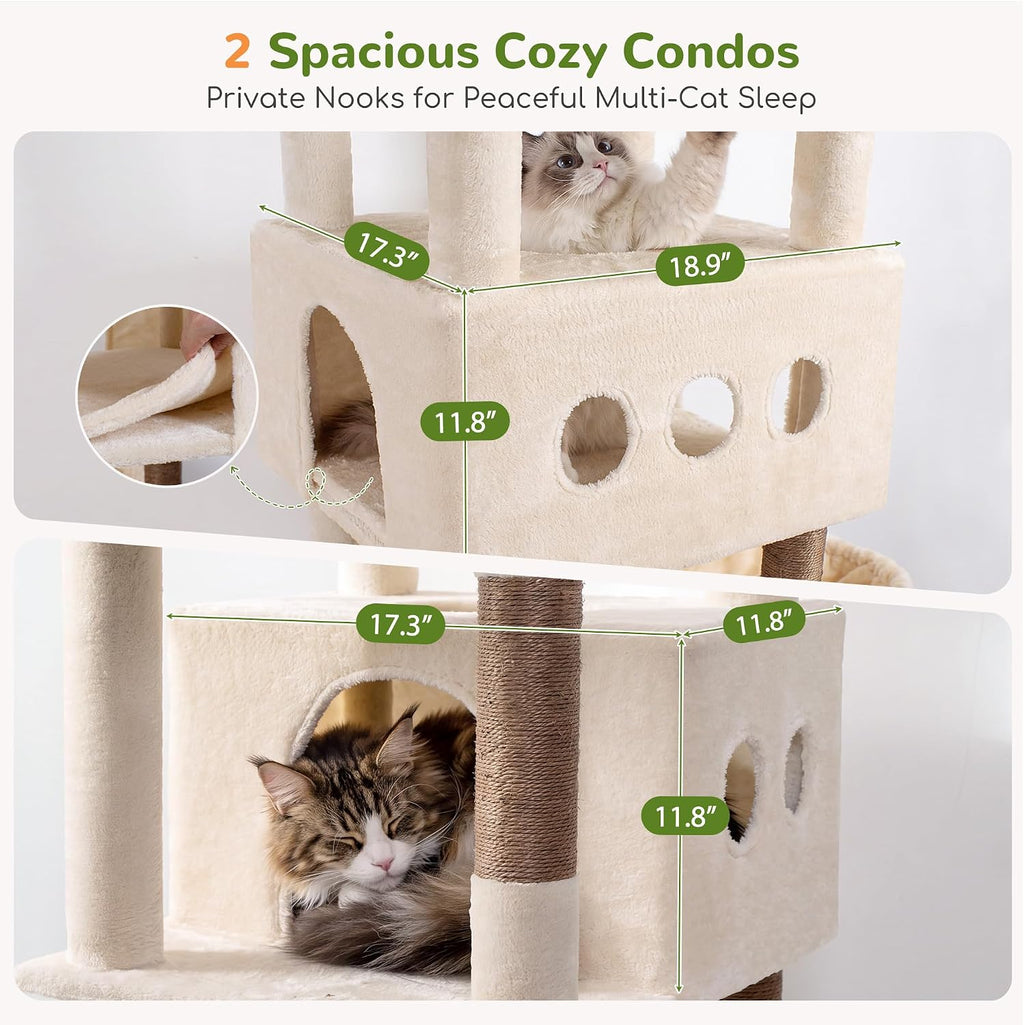 Globlazer 84in Tall Multi-Level Cat Tree Tower for Indoor Cats Large Adult