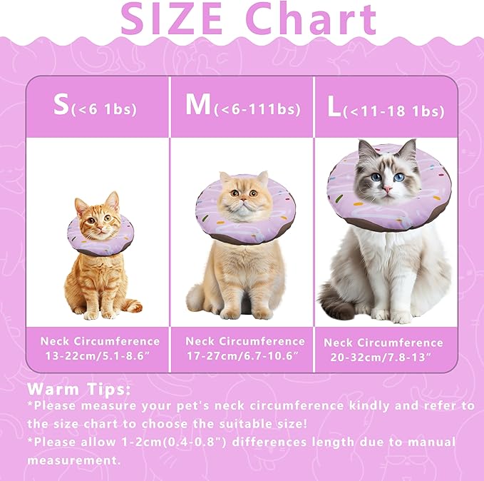 Cat Cone Collar Soft, Adjustable Cat Recovery Collar Kitten Cones to Stop - Image 2