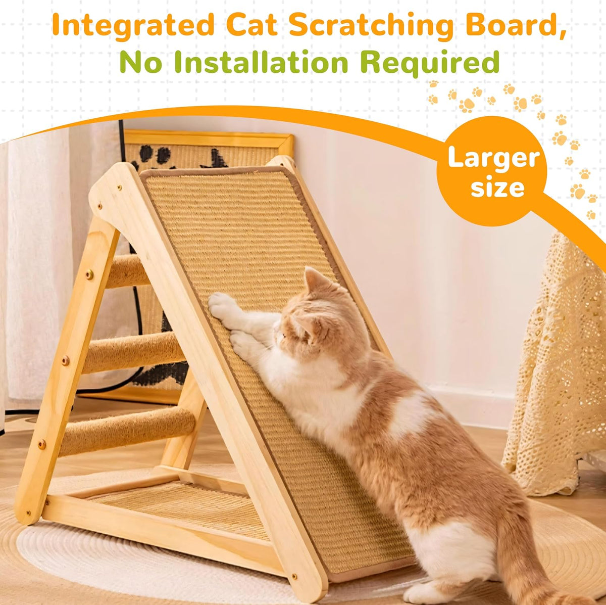 Cat Scratcher, Pre-Assembled Sisal Post for Indoor Cats