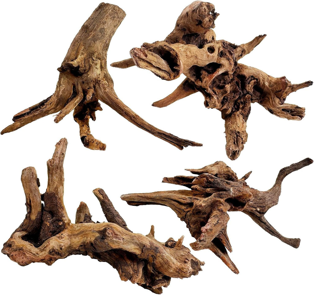 kathson Natural Driftwood for Aquarium Decor, 3-Piece 7''-11'' Large Driftwood for Decorations on Fish Tank, Reptiles Bearded Dragon Terrarium Ornament Accessories or Air Plants