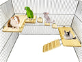 Wooden Platform with Ladder, Pet Activity Structure, Bird, Chinchilla, Guinea Pig, Hamster, Rat Cage Accessories