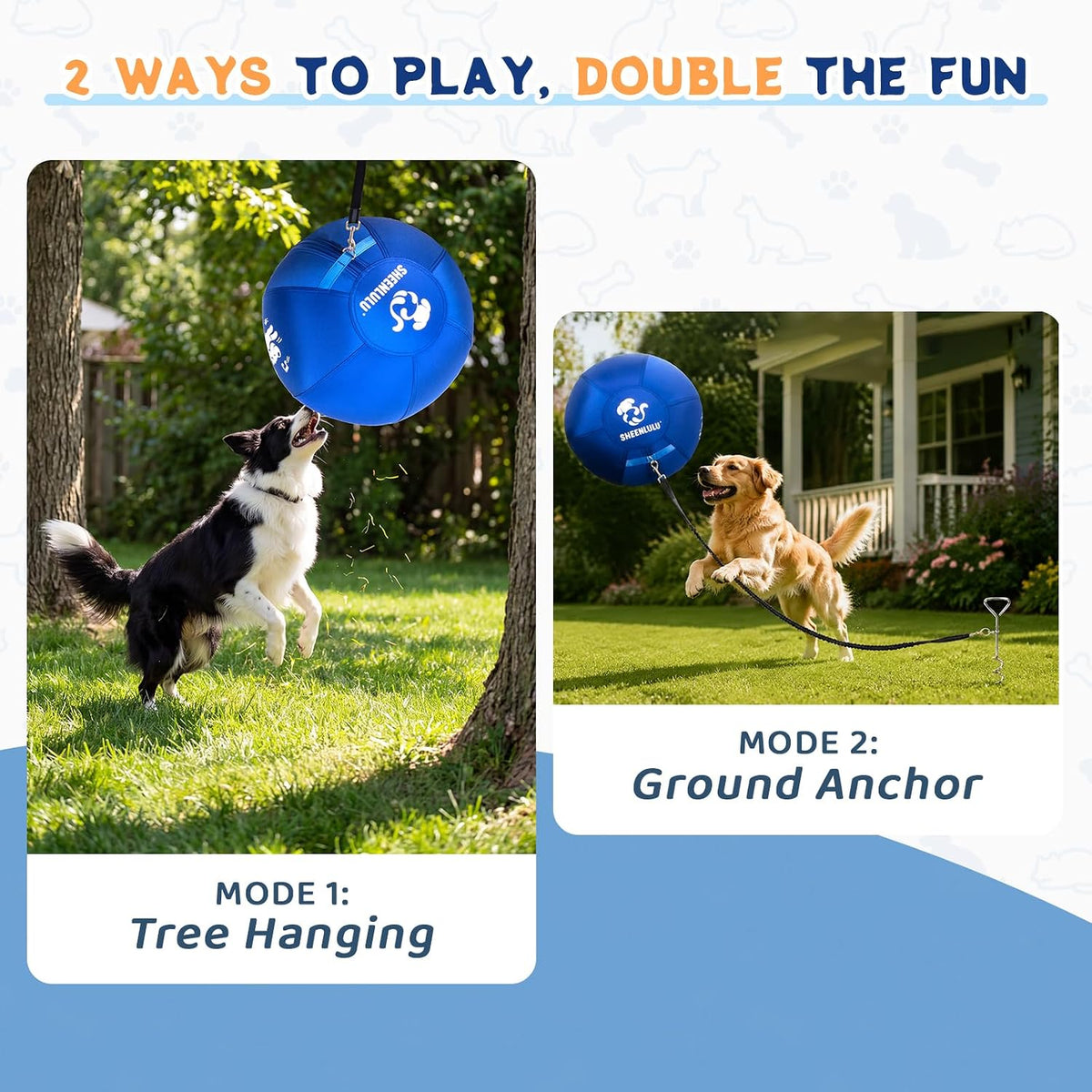 18" Herding Ball for Dogs Tetherball Set, Blue