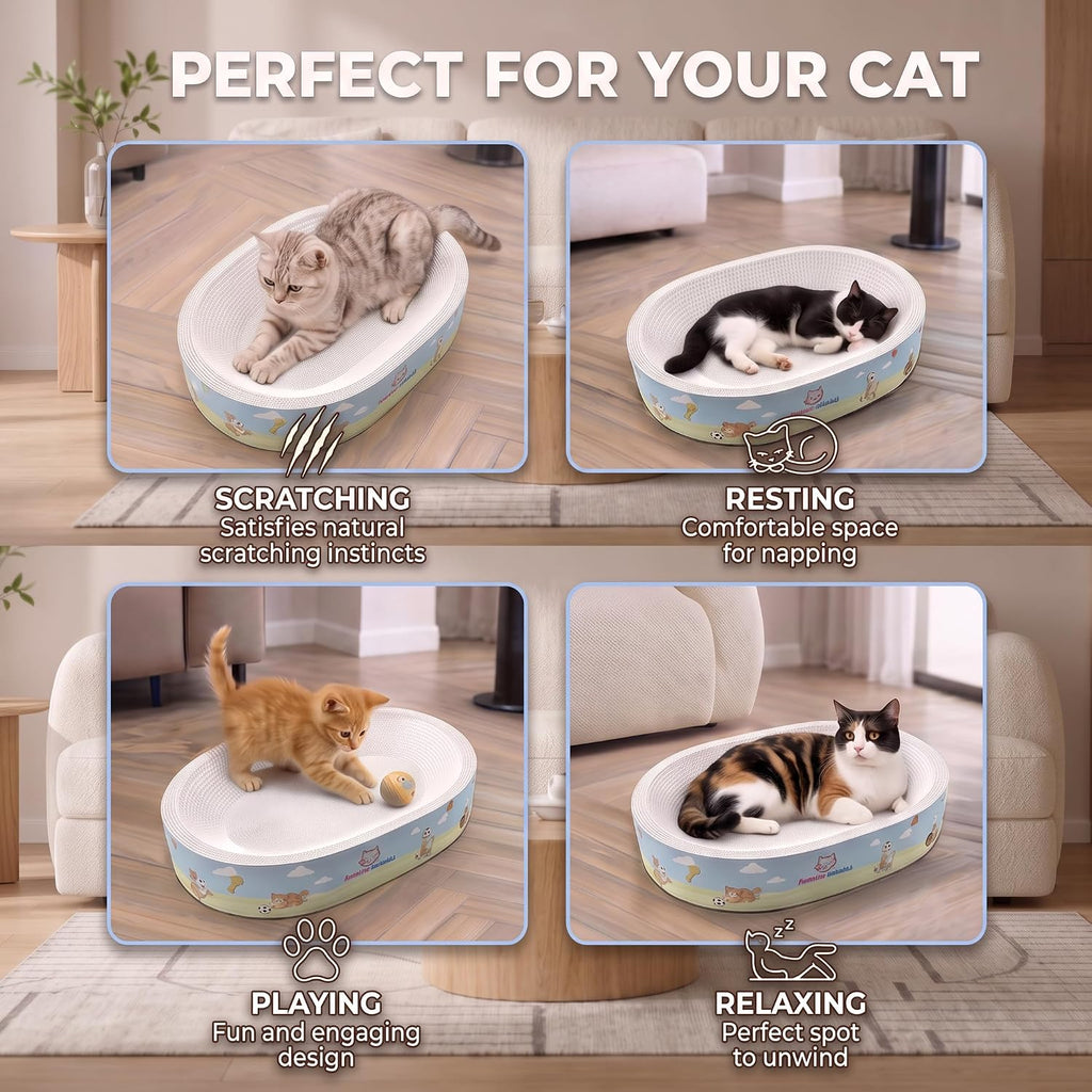 Cardboard Cat Scratcher Bed for Indoor Cat,Extra Large Cat Scratching Board