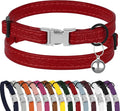 Leather Cat Collar with Buckle and Removable Bell by BUDKAS