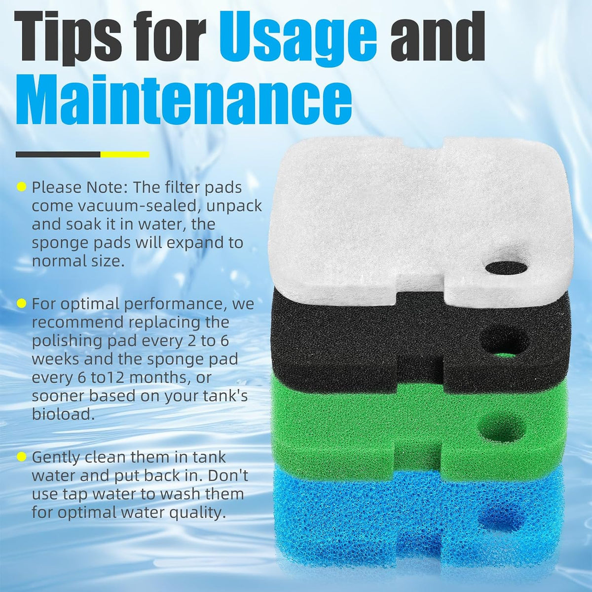 AQUANEAT Replacement Canister Filter Pads Compatible with Cascade 700/1000 CCF2UL/CCF3UL Generic Aquarium Floss Media