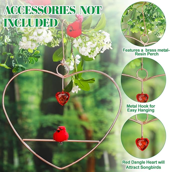 LemonRoad Hummingbird Swing, Tweet Heart Birdie Swing, Copper Hummingbird Perch - Image 3