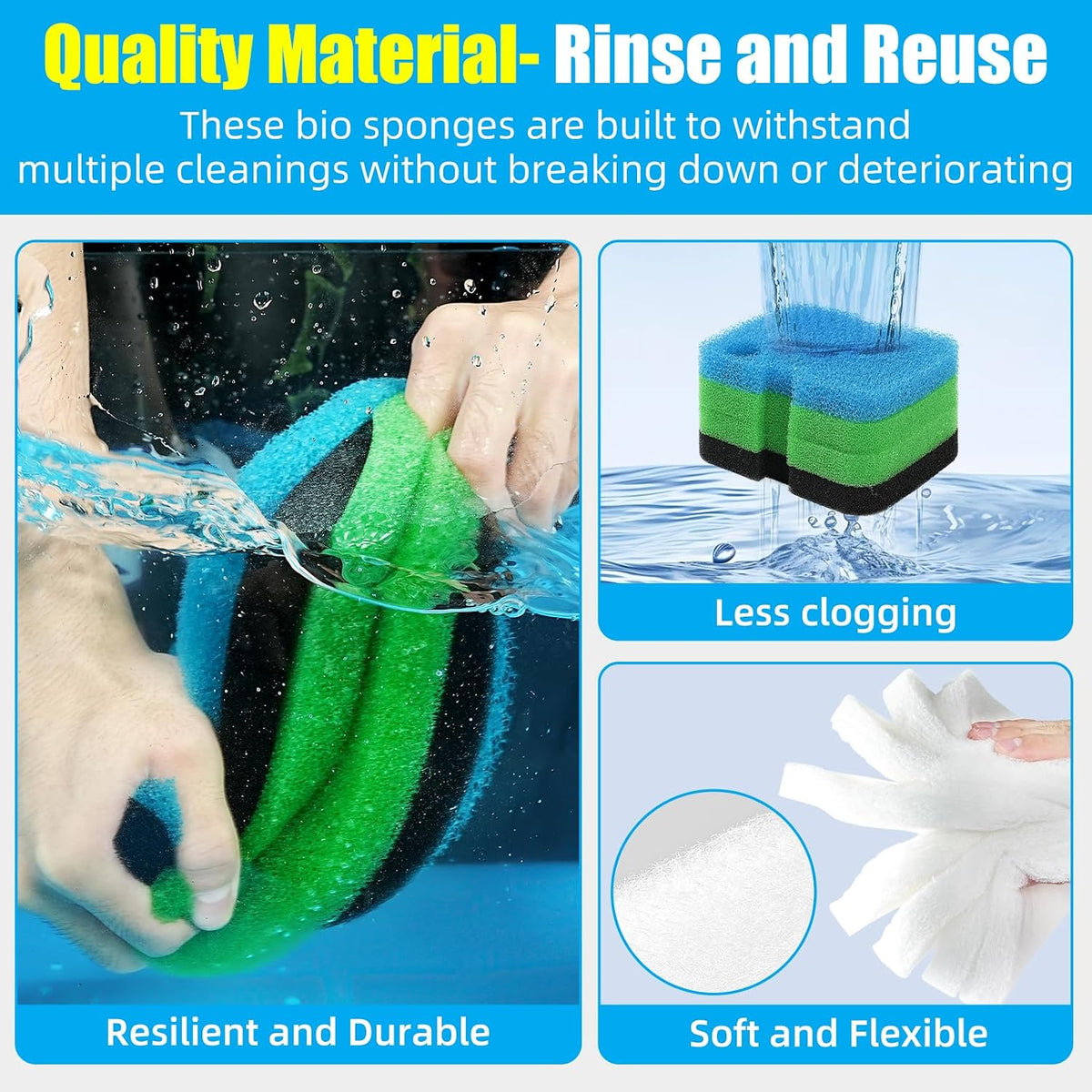 AQUANEAT Replacement Canister Filter Pads Compatible with Cascade 700/1000 CCF2UL/CCF3UL Generic Aquarium Floss Media