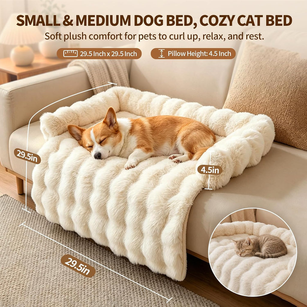 Calming Dog Bed for Couch, 29.5 x 29.5 inch, Dog Sofa Mat, Machine Washable