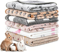 6 Pack Guinea Pigs Fleece Blankets, Soft Plush Mats for Rabbits Hamsters, Washable Small Pet Cage Bedding, Cozy Burrow & Snuggle Cover for Puppies Kittens Travel (26 x 14 Inch, Dark Color)