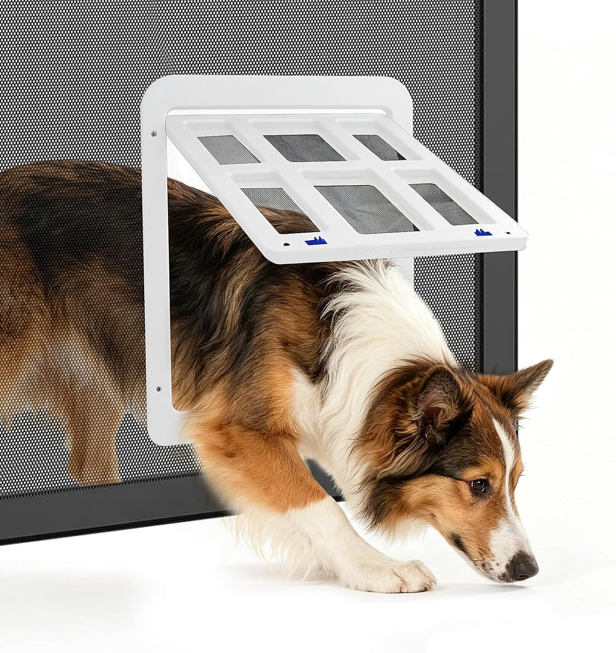 Cat Door for Screen Door with Magnetic Auto-Close, Dual Lockable Tabs Doggy Screen Door, Pet Easy Access for Sliding Screen Door & Window