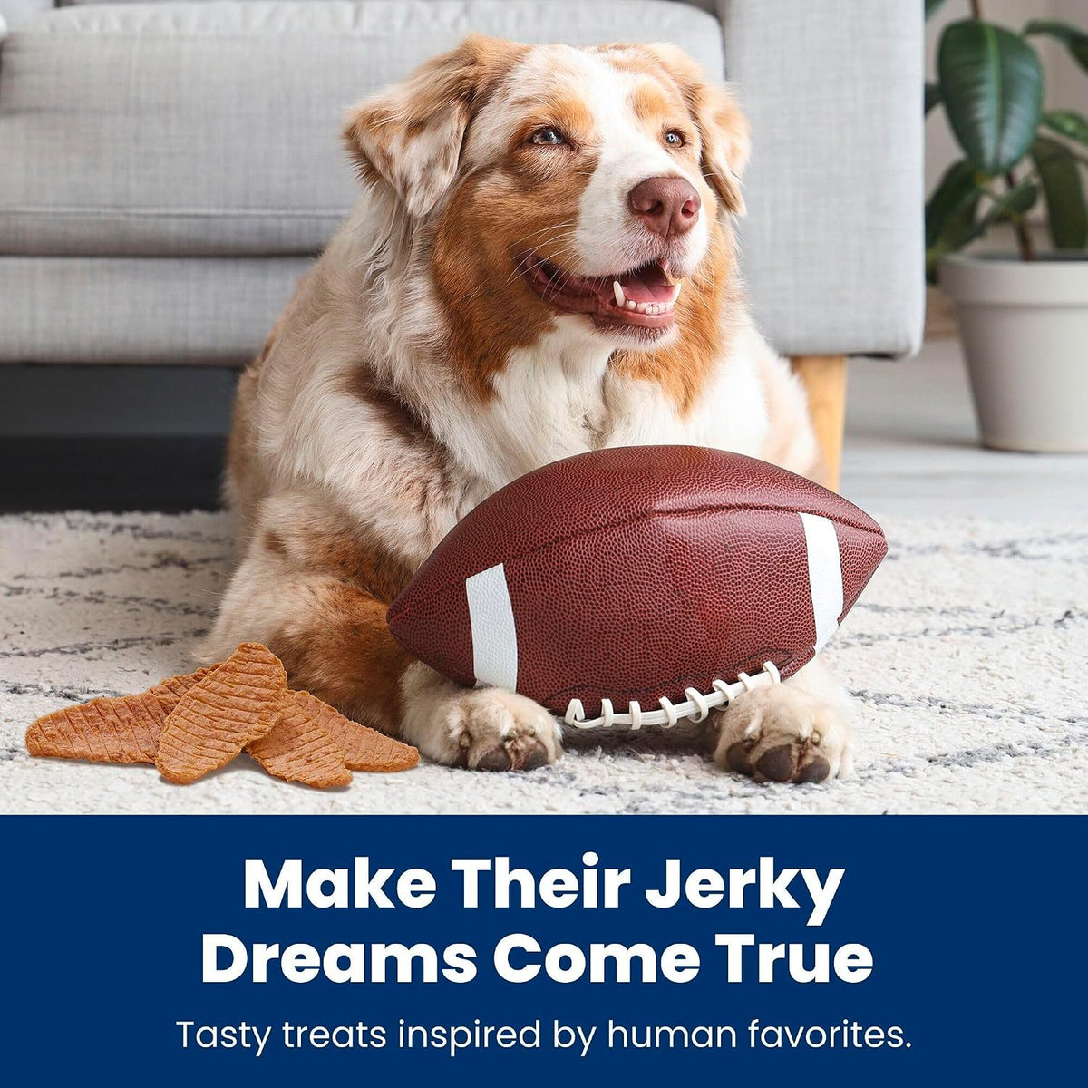 Blue Buffalo Nudges Jerky Cuts Natural Game Day Football Dog Treats, Chicken Jerky, Made with Real USA Chicken, 10oz Bag