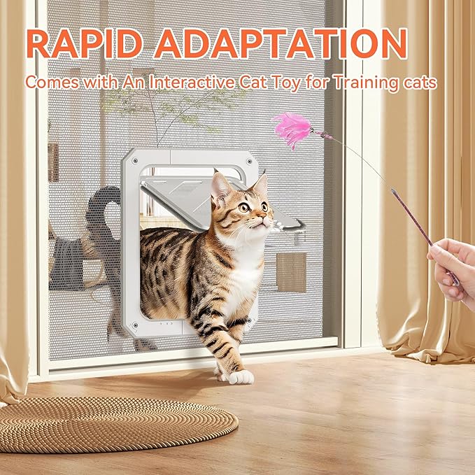 LIBBEPET Cat Door for Screen Door, Lockable Cat Screen Door for Cats & Small - Image 7