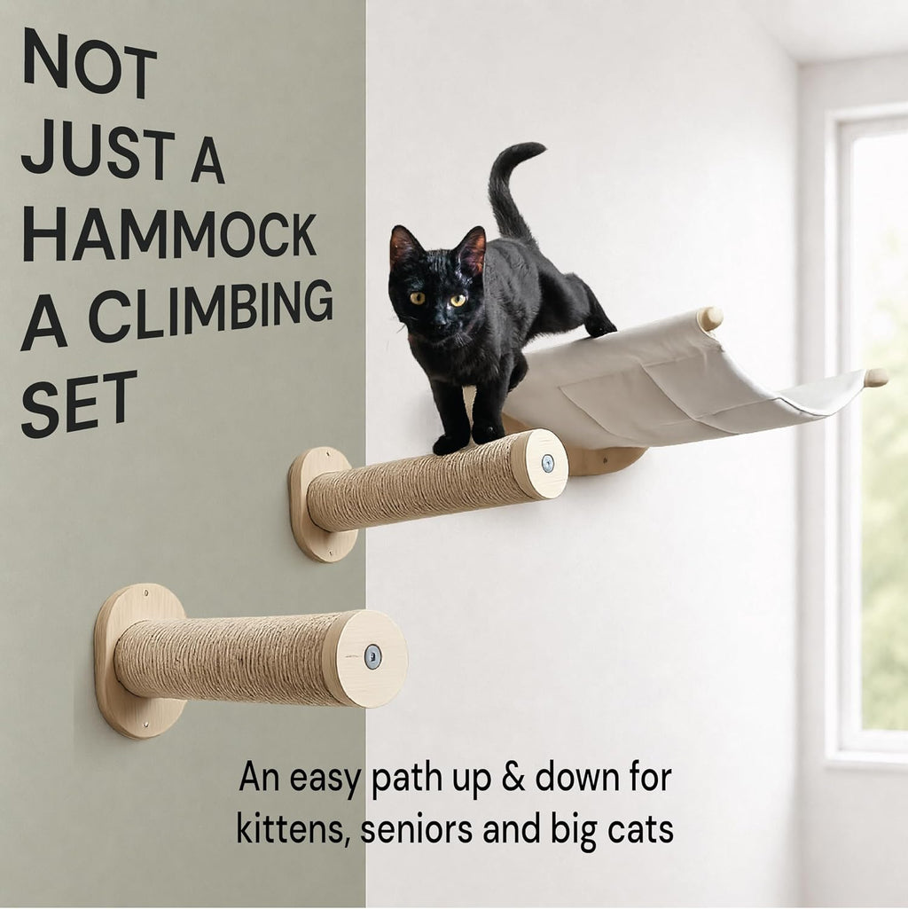 Cat Wall Hammock with 2 Steps for Large Cats