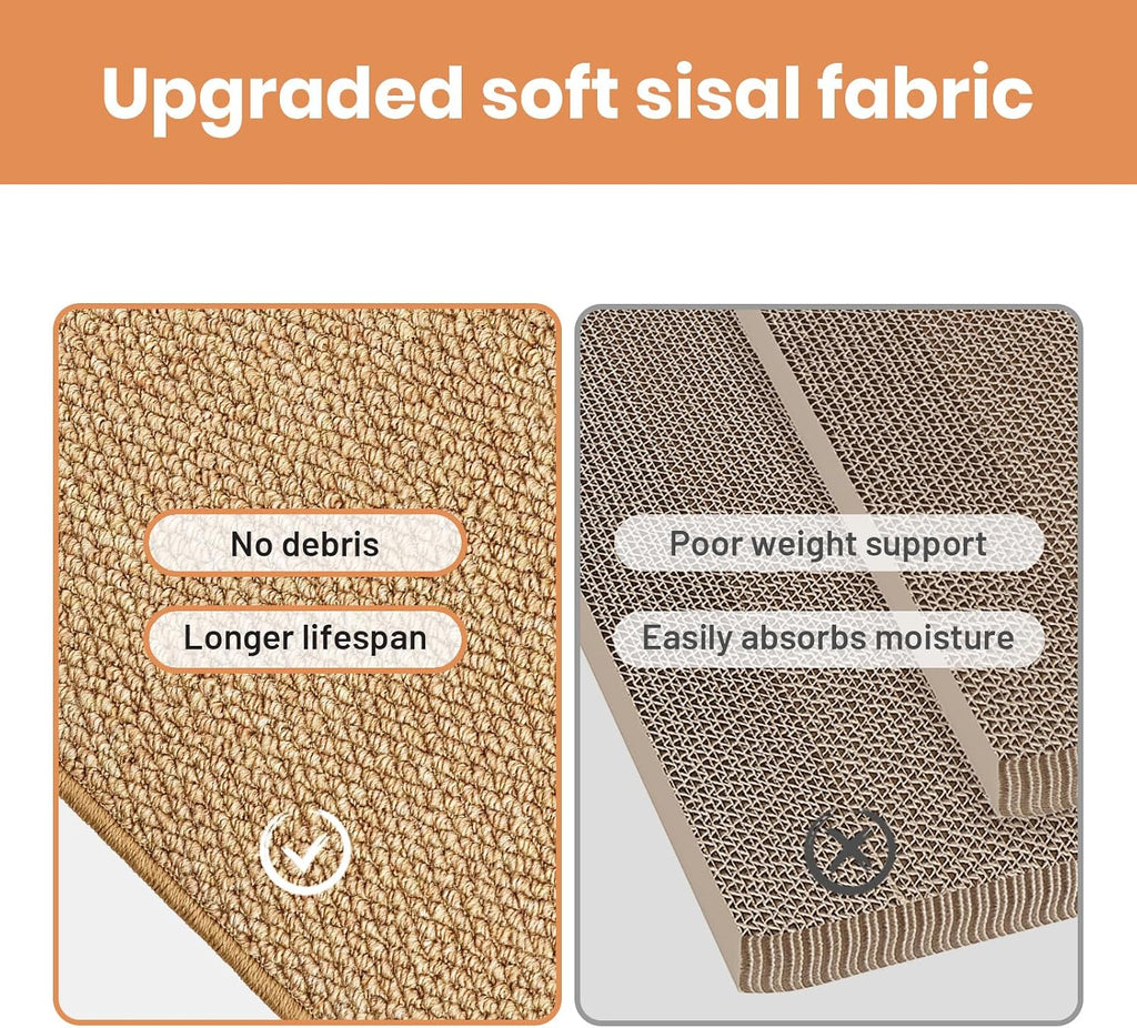 Extra Large Cat Scratcher Mat - Sisal-Style Scratching Rug for Indoor Cats