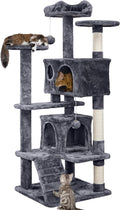 Yaheetech 54in Cat Tree, 2 Cozy Caves, Scratching Posts, Climbing Ladder by Yaheetech