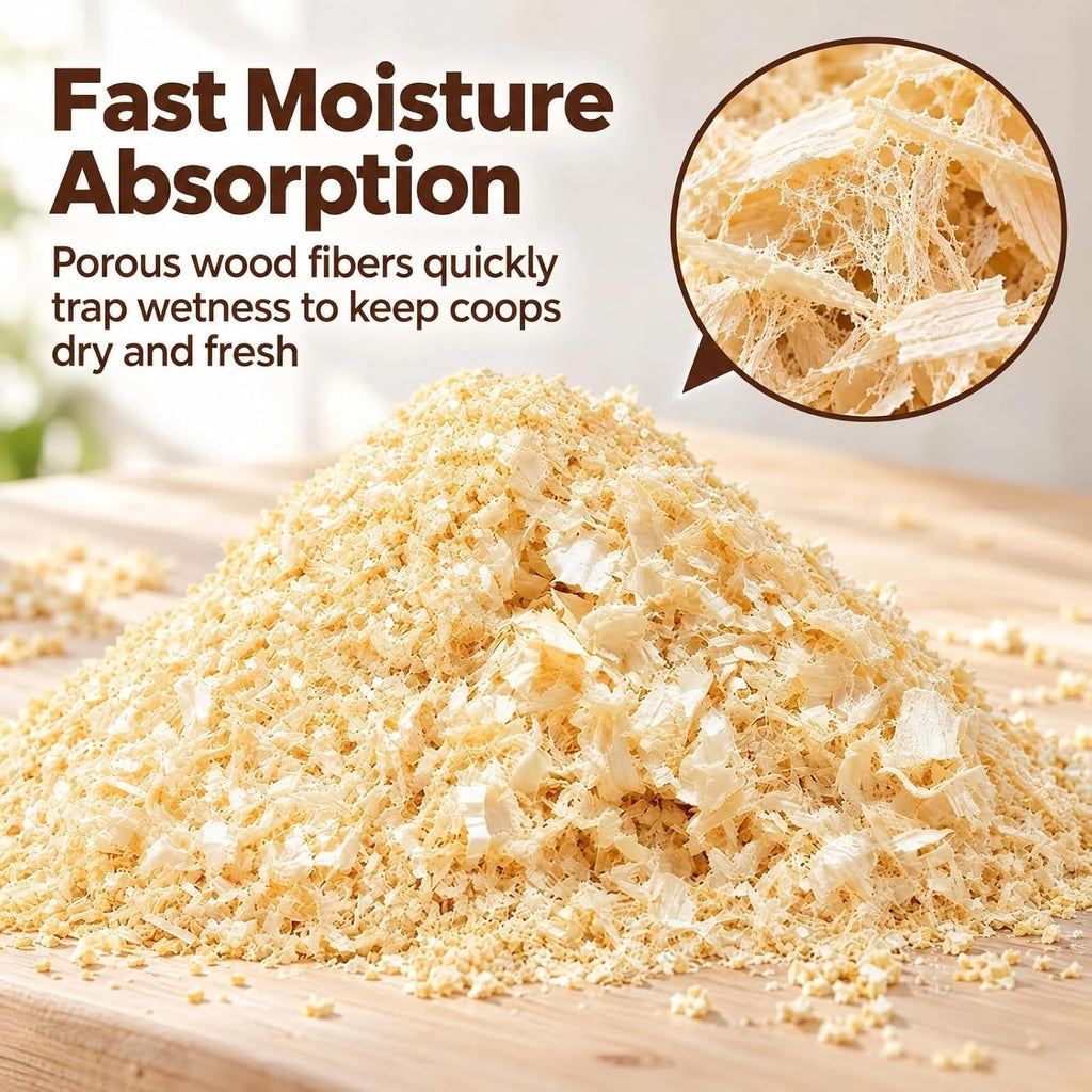 5.5 lbs Premium 100% Natural Radiata Pine Shavings for Chicken Coop Bedding, Super Absorbent & Low Dust, Odor Control Pet Small Animal Bedding & Litter for Coops, Nesting Boxes & Brooders