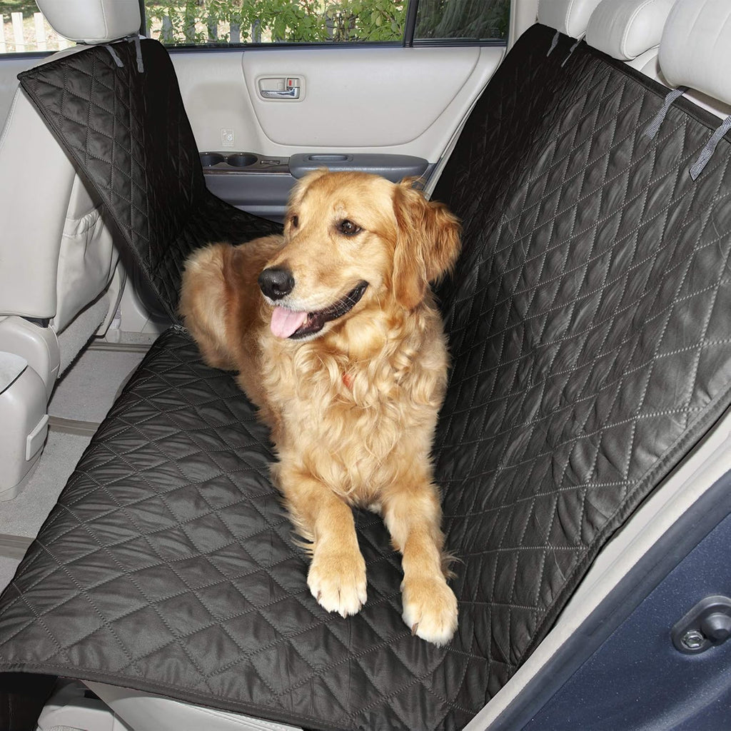 Furhaven Universal Water-Resistant Quilted Hammock-Style Backseat or Cargo Area Protector - Black, One Size