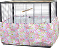 tinkare Large Adjustable Bird Cage Skirt Seed Catcher Birdcage Cover Seed Feather Catcher Bird Cage Guard with Adjustable Elastic Drawstring for Round Square Cage Fabric Design