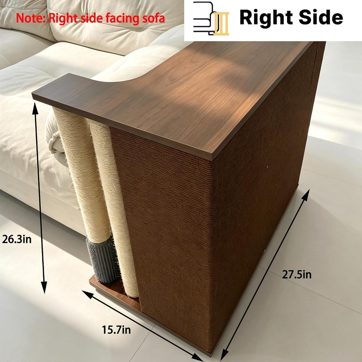Cat Scratcher Side Table for Couch, Sofa Protector End Table