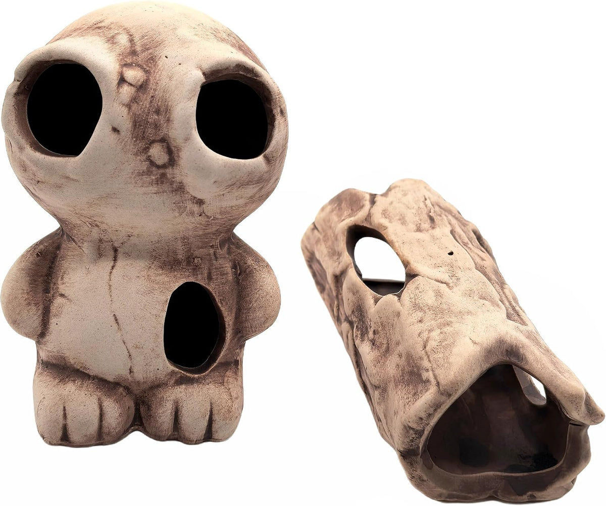 M2cbridge Aquarium Ceramic Cave Rock Betta Fish Hideout Decor Monster Log