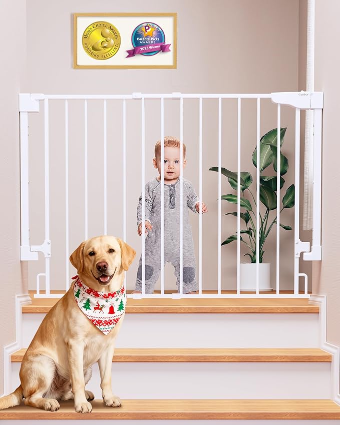 Cumbor 29.2–43" Baby Gate for Stairs, Wall-Mounted, Expandable No Bottom Bar by Cumbor