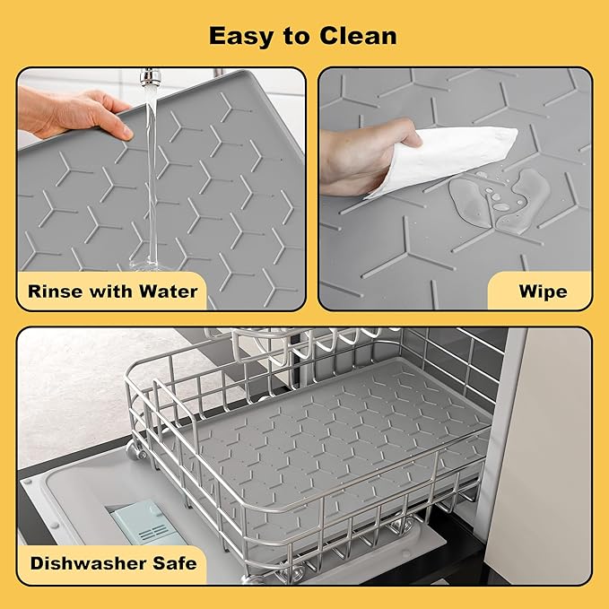 Pieviev 24''x16'' Dog Cat Food Bowl Mat, Silicone Waterproof Food Grade Pet - Image 6