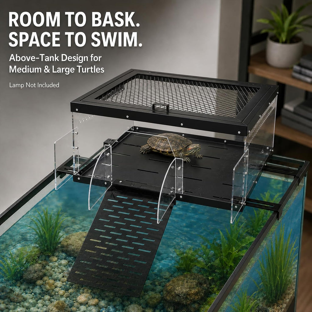 Extra Large Turtle Basking Platform with Ramp for Aquatic Turtle Above Tank