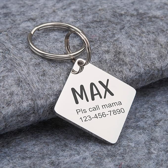 Anavia Personalized Pet ID Tags, Stainless Steel Glossy Laser Engraved Dog Cat - Image 6