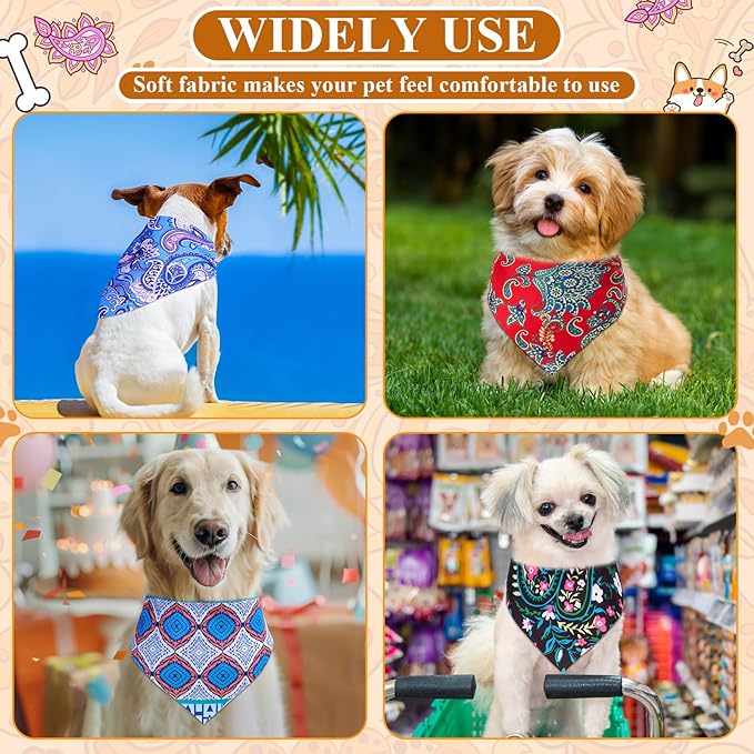 Sanwuta 120 Pcs Paisley Dog Bandanas Bulk Paisley Bandanas - Image 7