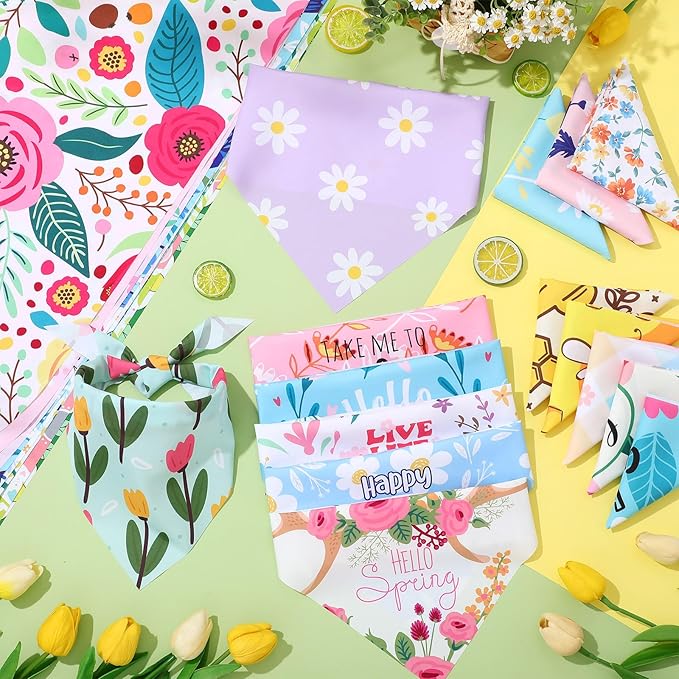 Kacctyen 50 Pcs Spring Dog Bandanas Bulk Large Bandanas - Image 5