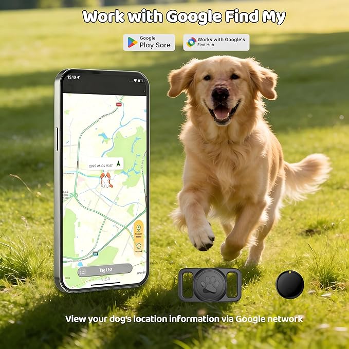 Pet Tracker, GPS Collar for Dogs Smart tag, Waterproof Compatible - Image 2