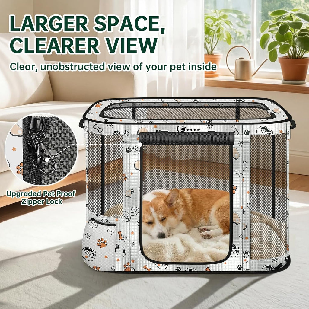 Siedihit Cute 36" Dog Playpen,Cat Puppy Crate Indoor Outdoor
