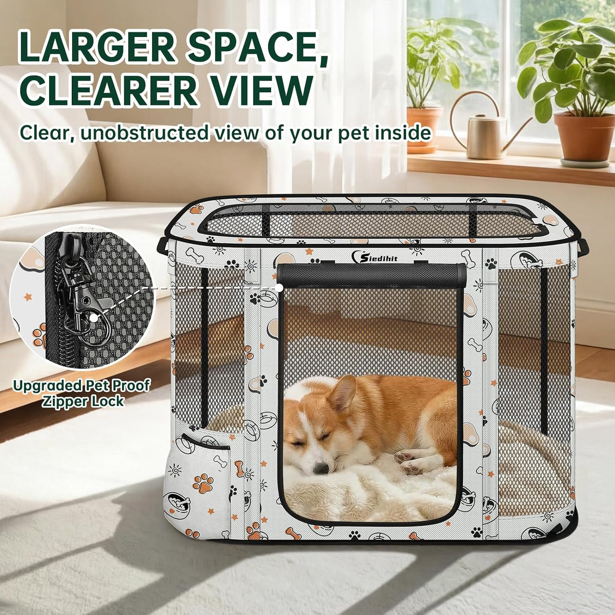 Siedihit Cute 36" Dog Playpen,Cat Puppy Crate Indoor Outdoor