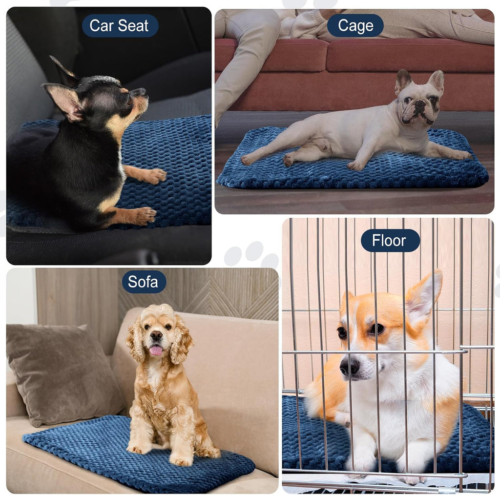 Drydiet 4 Pcs Self Heating Cat Pad Self Warming Cat Bed 16x20 in, Navy Blue