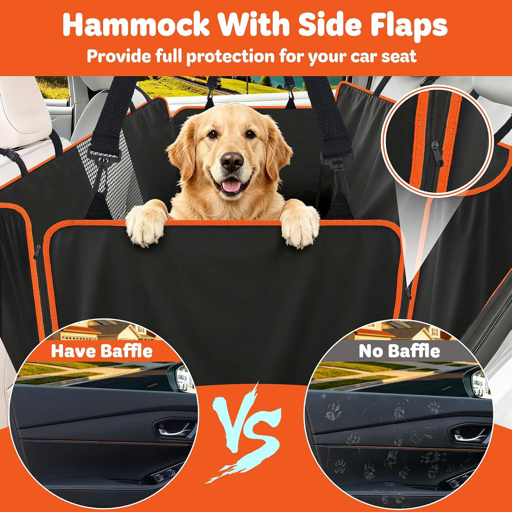 Dog Car Seat Cover for Back Seat; Ultra-Thin and Soft, Waterproof, Wear-Resistant and Easy to Clean—Compatible with Plush Seat Cushions