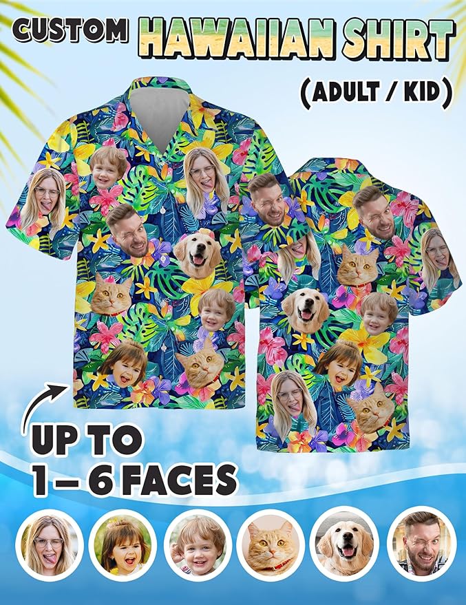 Custom Hawaiian Shirt with Face Photo Picture - Image 4