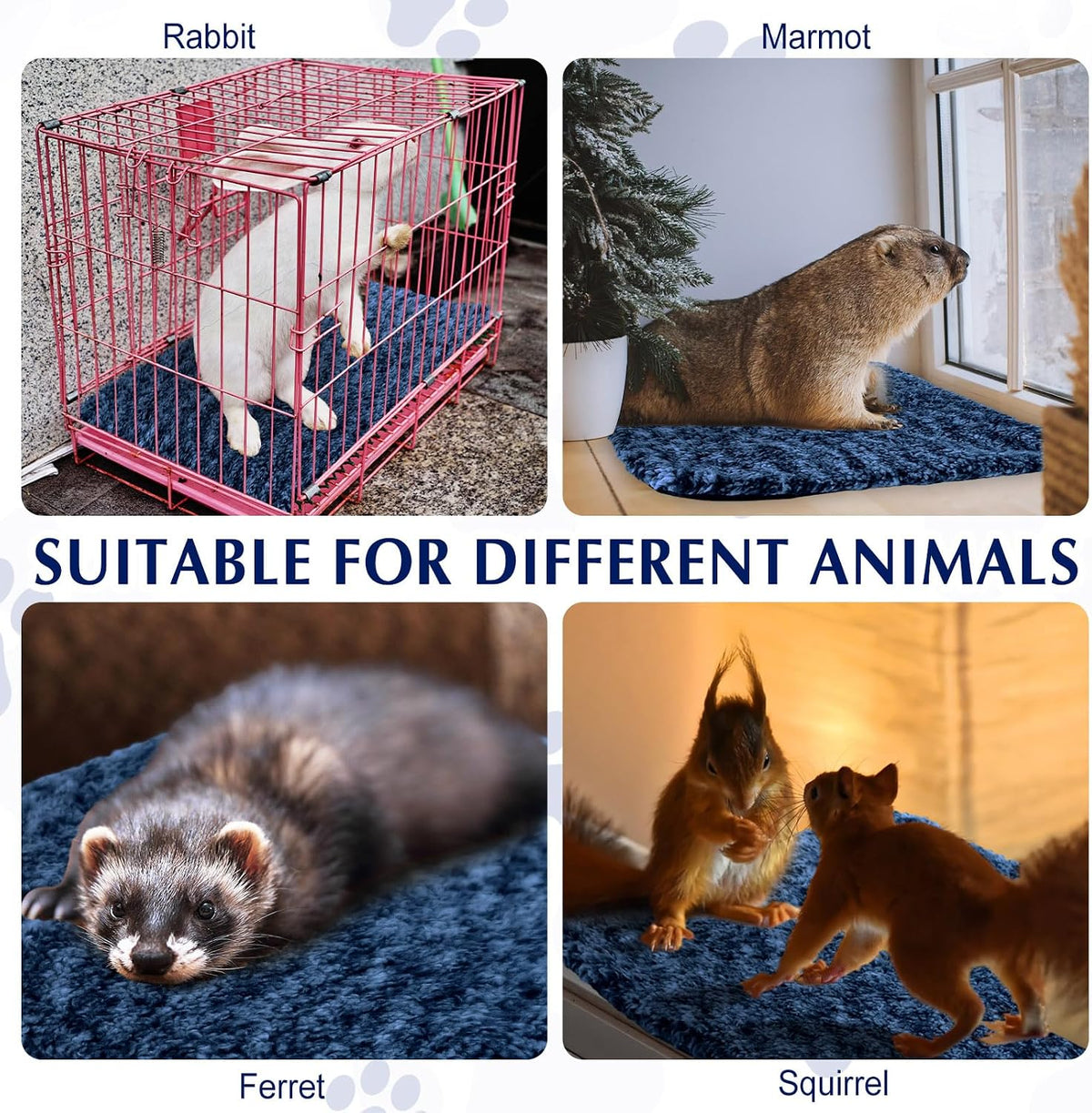 Drydiet 4 Pack Self Warming Cat Mat for Pets, 16 x 20 Inch, Blue, Solid