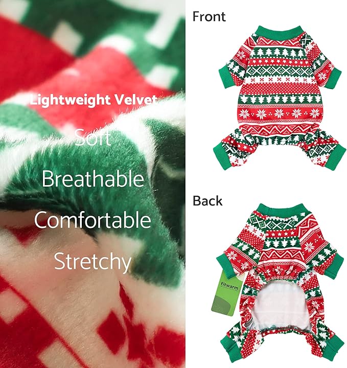 Fitwarm Dog Christmas Outfit, Dog Pajamas, Dog Winter Clothes - Image 5