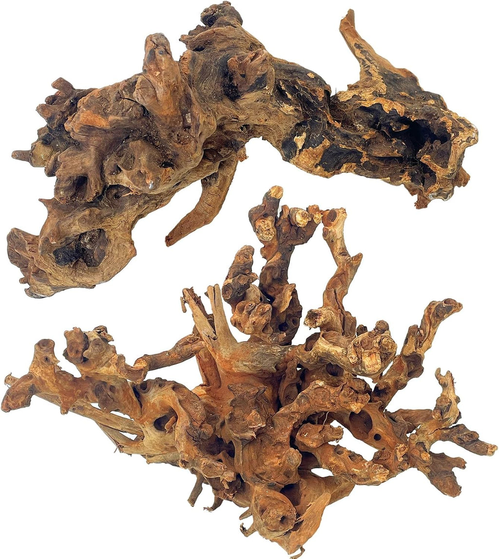 PINVNBY Natural Large Driftwood for Aquarium Fish Tank Decorations, Driftwood for Reptile Tank Bearded Dragon Tank Accessories Terrarium Decor (10 to 14 inches / 2 Pack)
