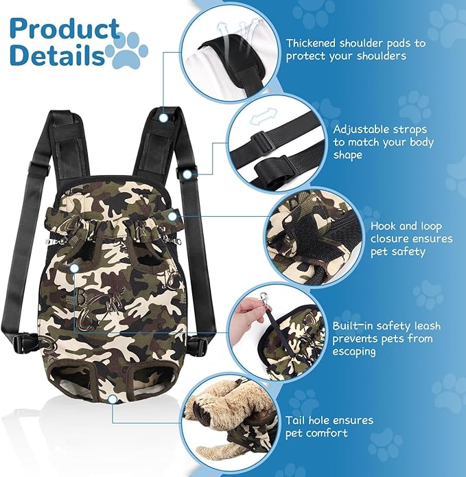 YUDODO Pet Dog Carrier Backpack Adjustable Dog Front Carrier, Legs Out Easy-Fit - Image 3