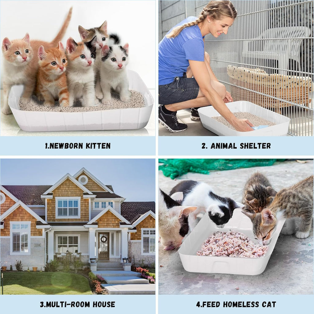 Bokon 25 Count Disposable Litter Box for Cats Large, White