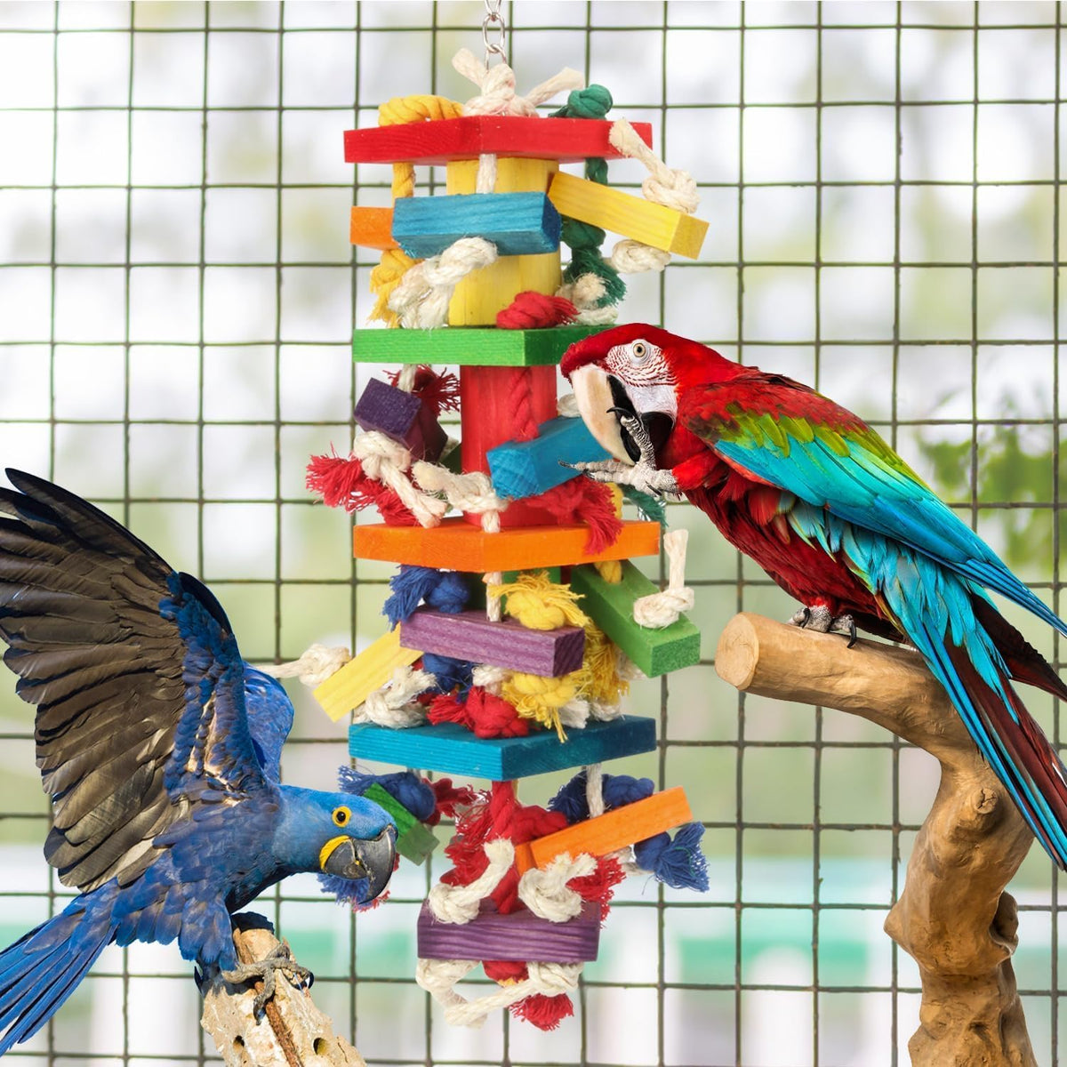 Extra Large Bird Parrot Toys for Macaws, African Greys, Amazons