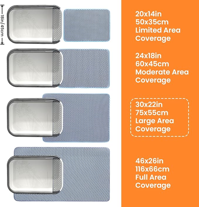 Extra Large Cat Litter Mat, 30x22 Inches Honeycomb Double Layer Cat Litter - Image 9