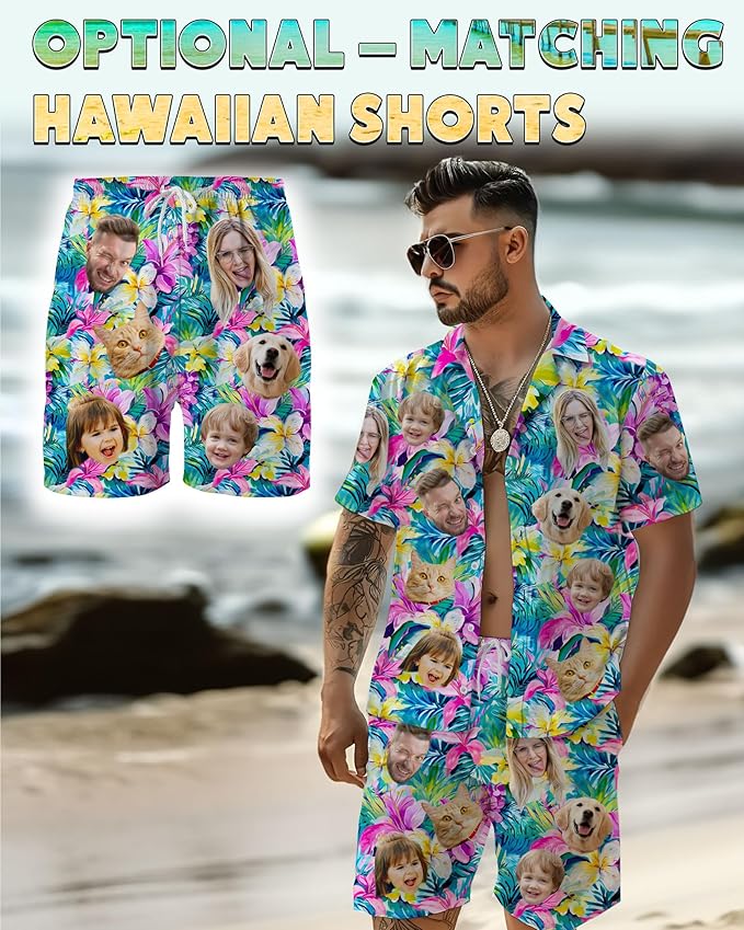 Custom Hawaiian Shirt with Face Photo Picture - Image 7